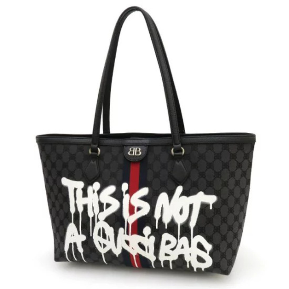 Gucci Balenciaga The Hacker Project Graffiti Tote black